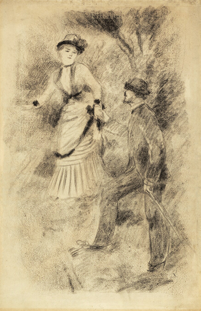 The Descent from the Summit - Jean Martin Steadies Helene, the Banker's Daughter Pierre-Auguste Renoir